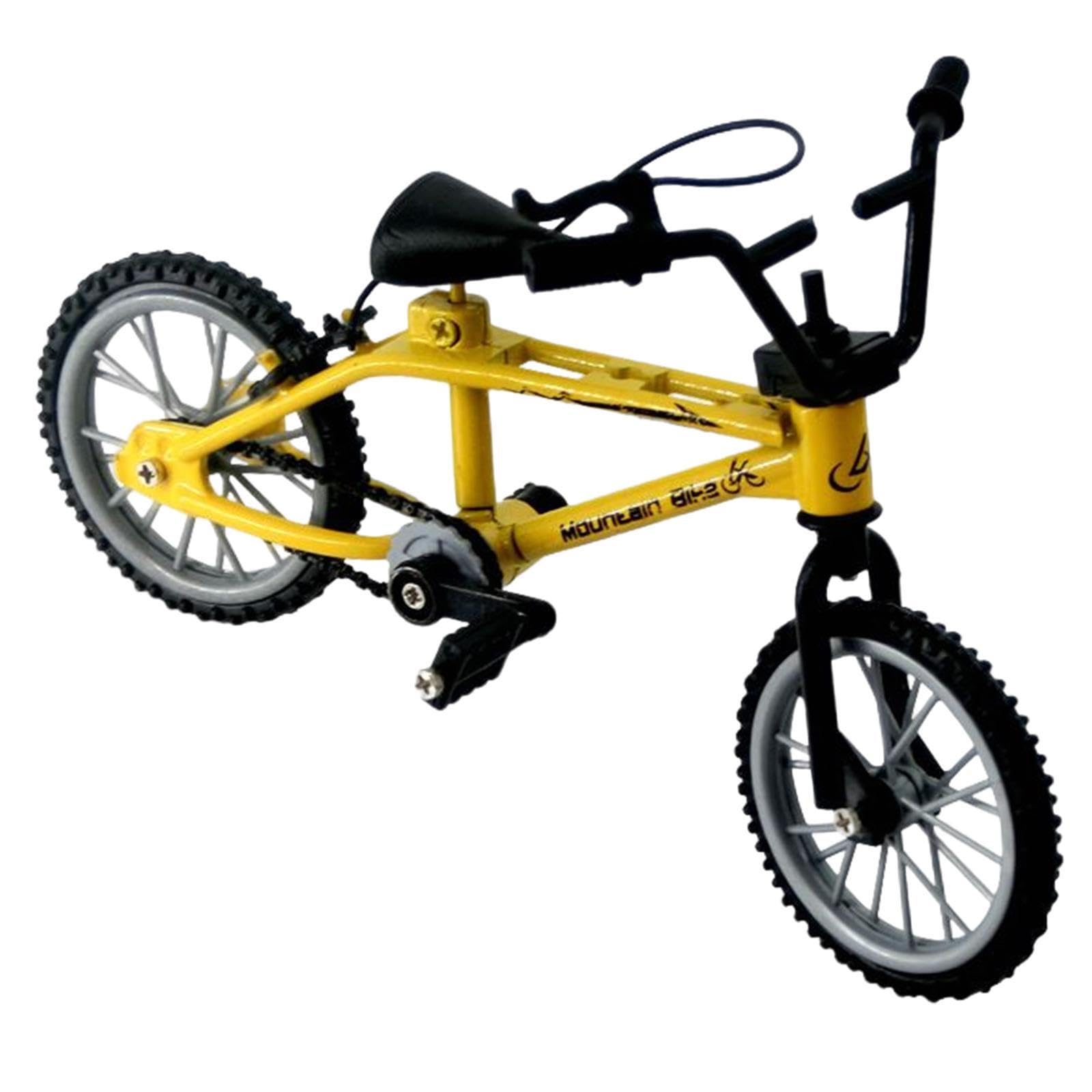 AUYXSSZ Mountain Bike Toys Featuring Mini Bicycle Model Choice For Children Adding Fun Interactive Elements To Everyday Playtime Finger Bikes Toys For Kids, Yellow, 11x8cm