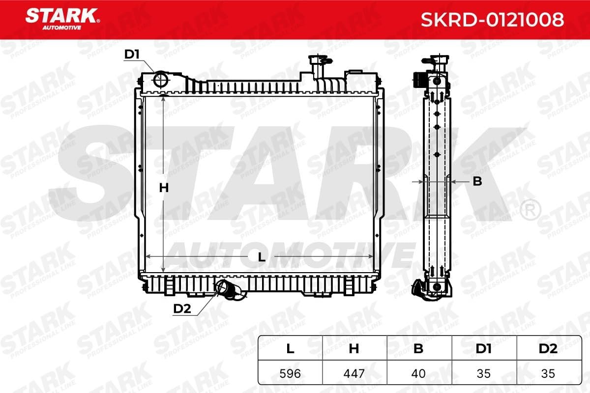 STARK SKRD-0121008 Radiador refrigeración del motor Compatible con NISSAN Cabstar F24M, F24W