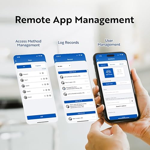 Miniatura 5 de GT5BK - Cerradura inteligente 4 en 1 sin llave con huella digital, aplicación, PIN y llave, grado ANSI 3, compatible con Alexa y SmartThings,