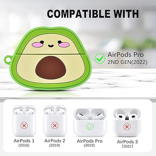 Miniatura 4 de Funda compatible con Airpods Pro de 2 generación 2022, bonita funda compatible con AirPods Pro 2, funda protectora de silicona suave Kawaii