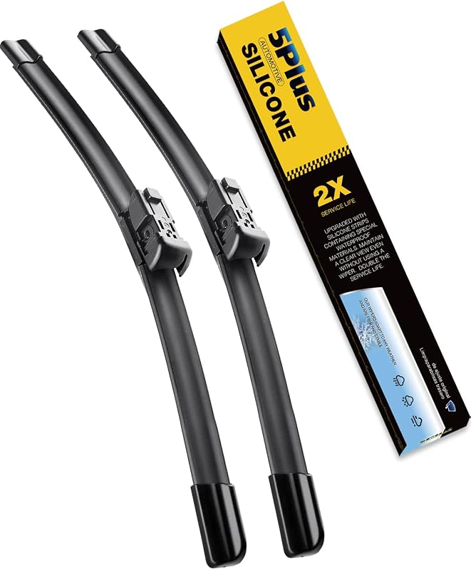 Palhetas de limpador de para-brisa de silicone 5 PLUS 22" + 18" para braço Top Lock – Par