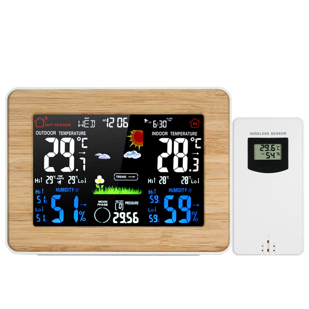 Buy Docona Weather Station Indoor Outdoor,FanJu Wireless Color LCD