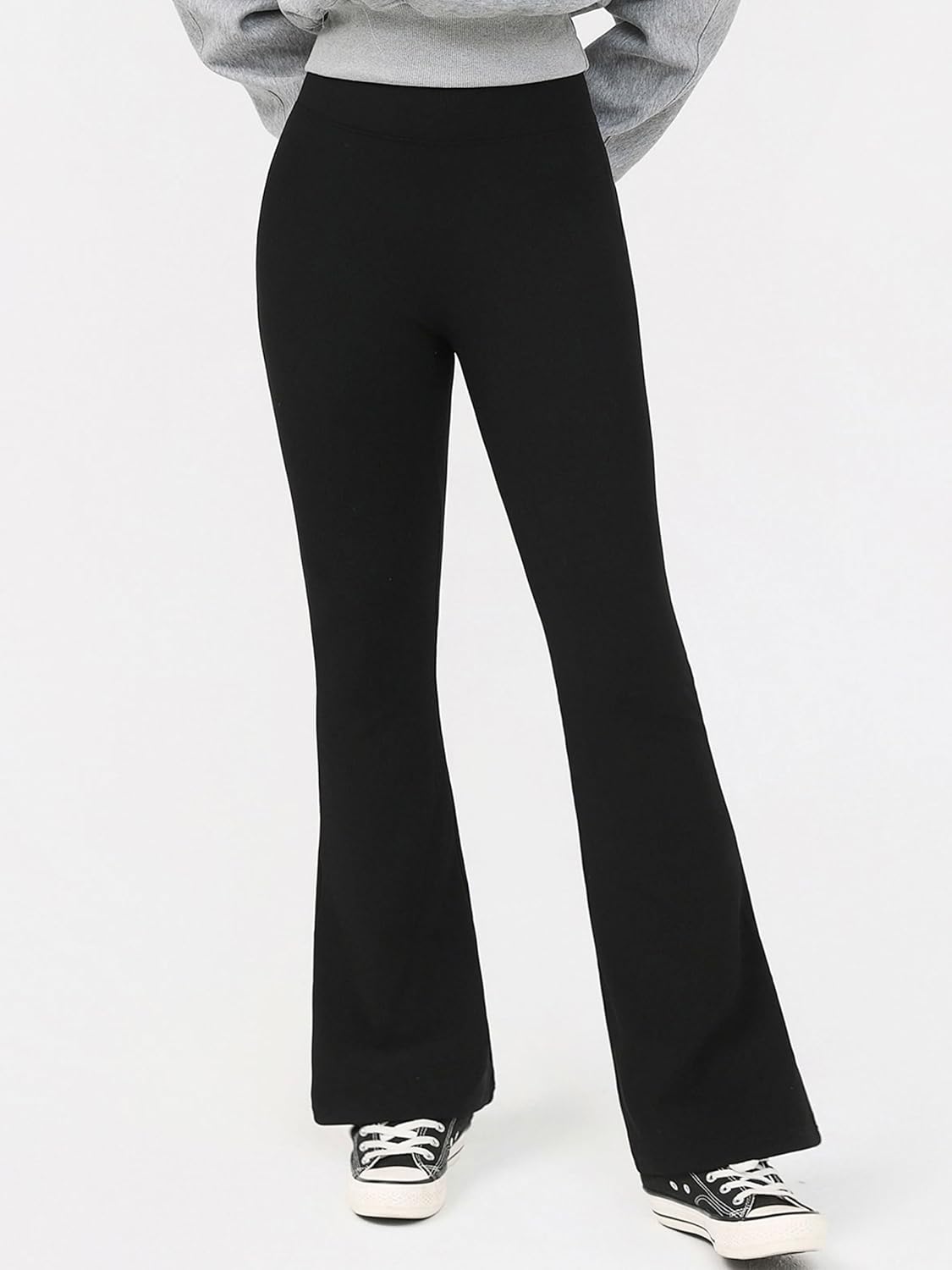 Flare Leggings for Women Petite 29'' Inseam High Waisted Tummy Control No Front Seam Casual Wide Leg Yoga Pants - Image 4