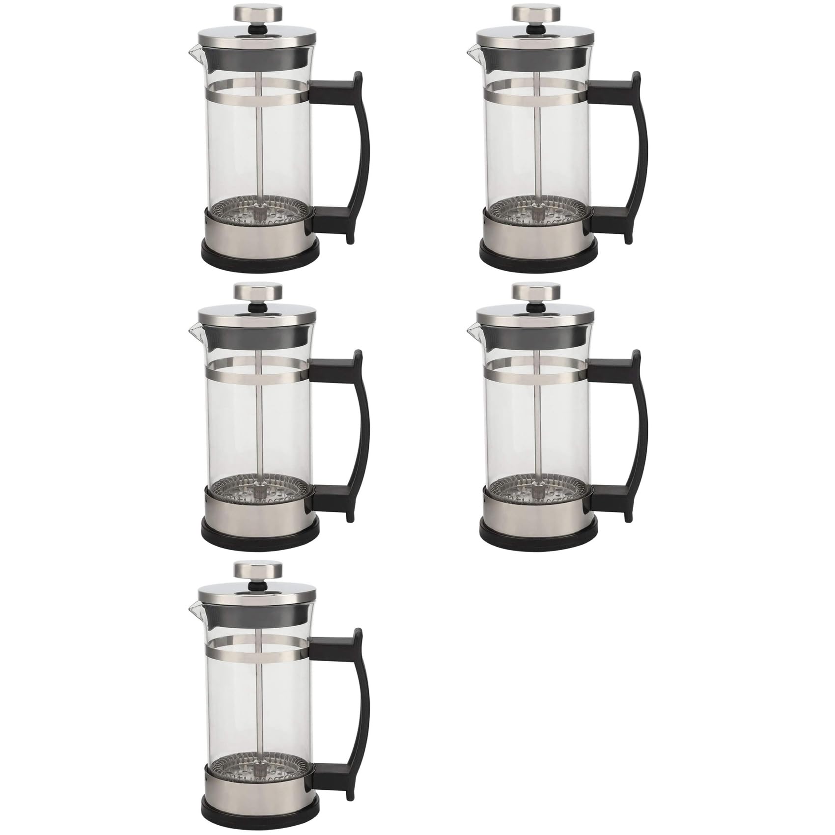 Hndhbfgrt 5X Coffee Maker Pot, Stainless Steel Glass Coffee Pot French Press Filter Pot Household Tea Maker,for Making Tea