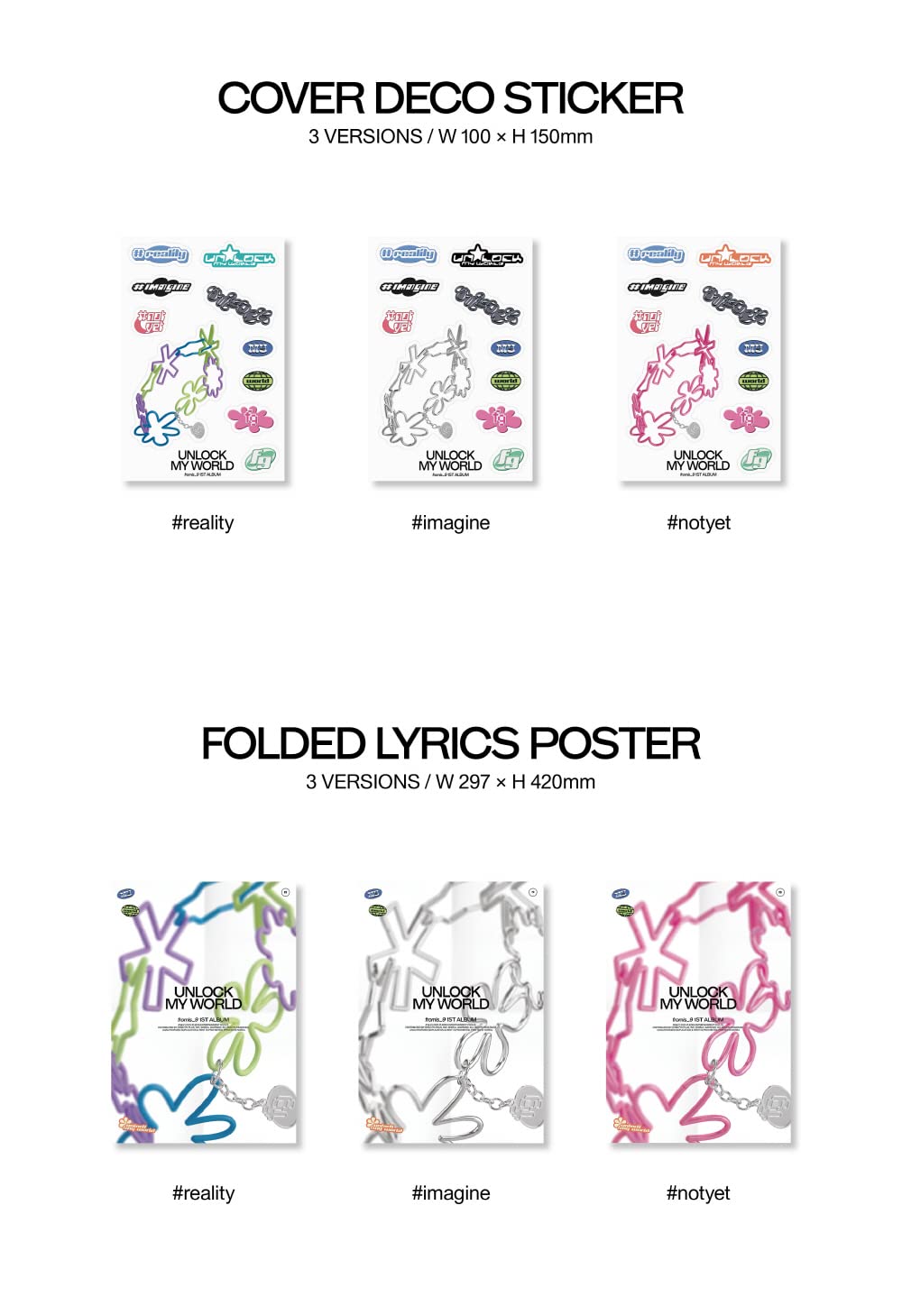 fromis_9 - Vol.1 Unlock My World CD (3 versions SET)