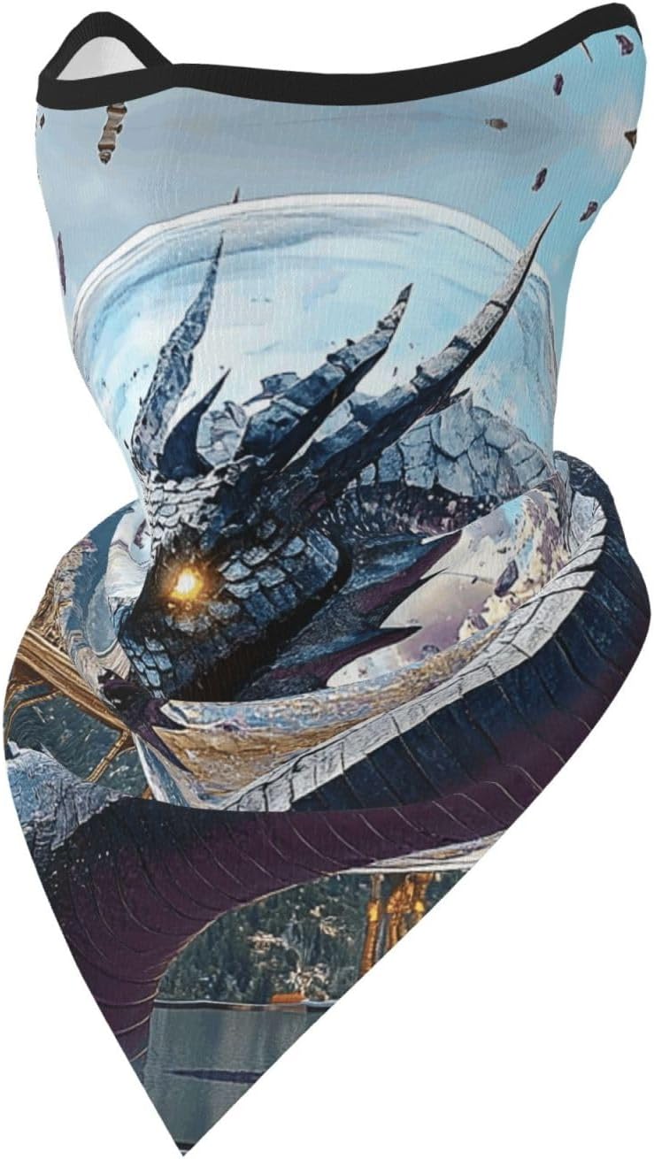 Protection Neck Gaiter Face Cover European quadrupedal dinosaur Balaclava Scarf Mask, Windproof Breathable Sun Shield for Men Women, Skiing Hiking Cycling Outdoor Sports