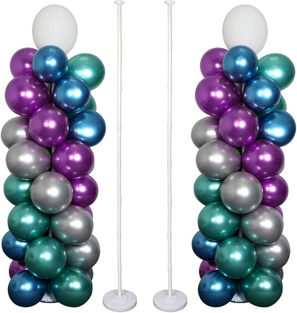 OurWarm Balloon Column Kit 63 Inch, Reusable Balloon Arch Kit Base Stand and Pole and Balloon Garland Kit 36pcs Balloon Rings, Balloon Tower Decorations for Wedding Birthday Baby Shower Graduation