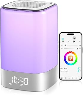 Sound Machine White Noise Machine with 32 Soothing Sounds, Bluetooth Speaker Alarm Clocks for Bedrooms with Wake up Light, Night Light for Kids, App Control Birthday Gifts for Teenage Girls Boys Women