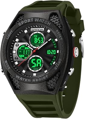 FANMIS Mens Digital Sport Watch Military LED Alarm Waterproof Quartz Watch