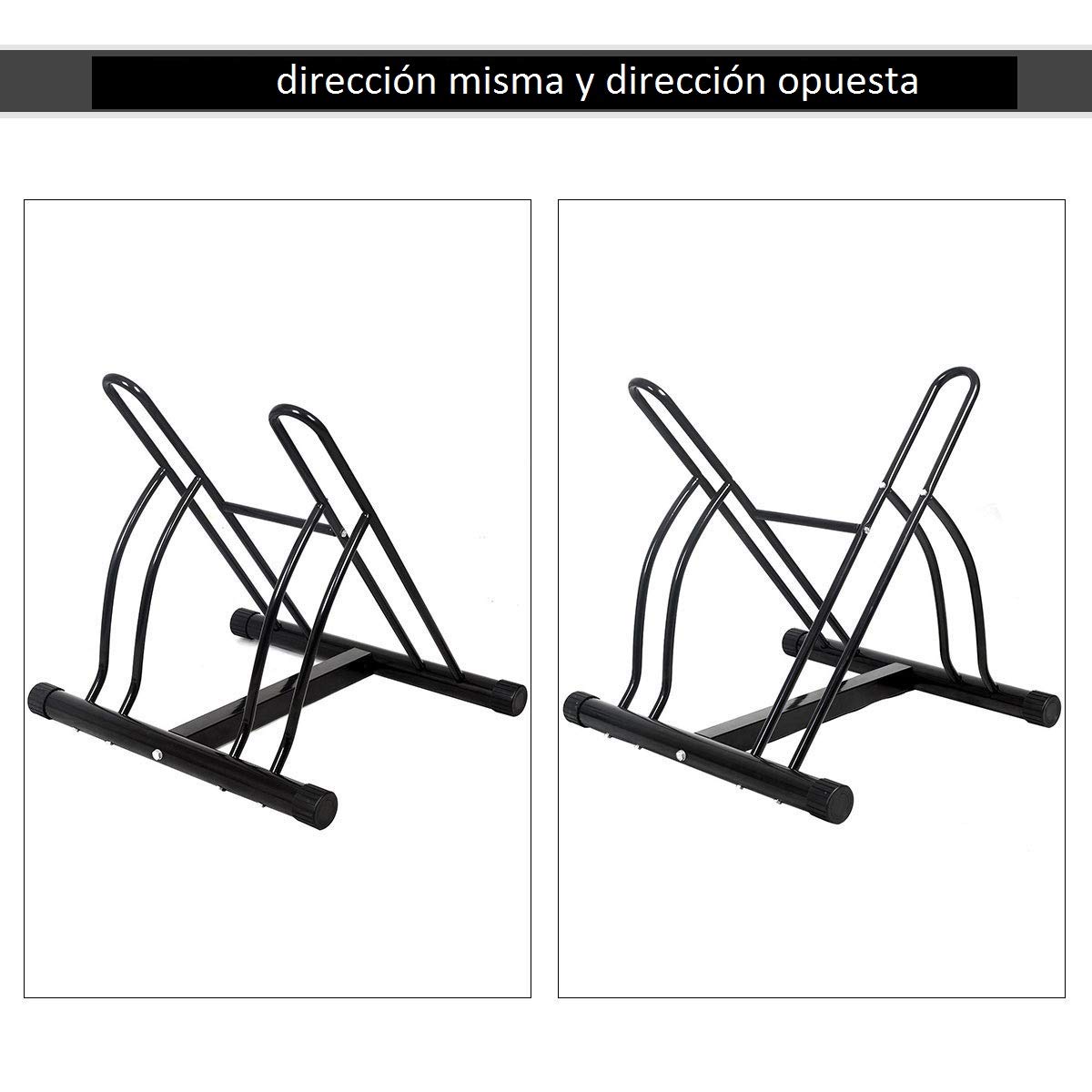 COSTWAY Aparcamiento para 2 Bicicletas para Pared o Suelo Ciclismo Soporte Metal Color Negro