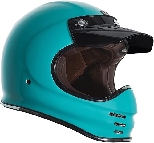 Miniatura 3 de TORC T3Baja - Casco de motocicleta de fibra de vidrio retro clásico de cara completa con aprobación DOT y ECE