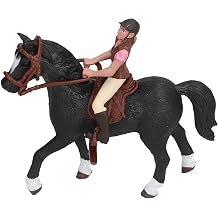 KENANLAN Farm Horse Model, Perfect Kid Gift Horse Rodeo Toy Set with Accessories, for Role Playing Games Made of PVC Material Pink Rider +