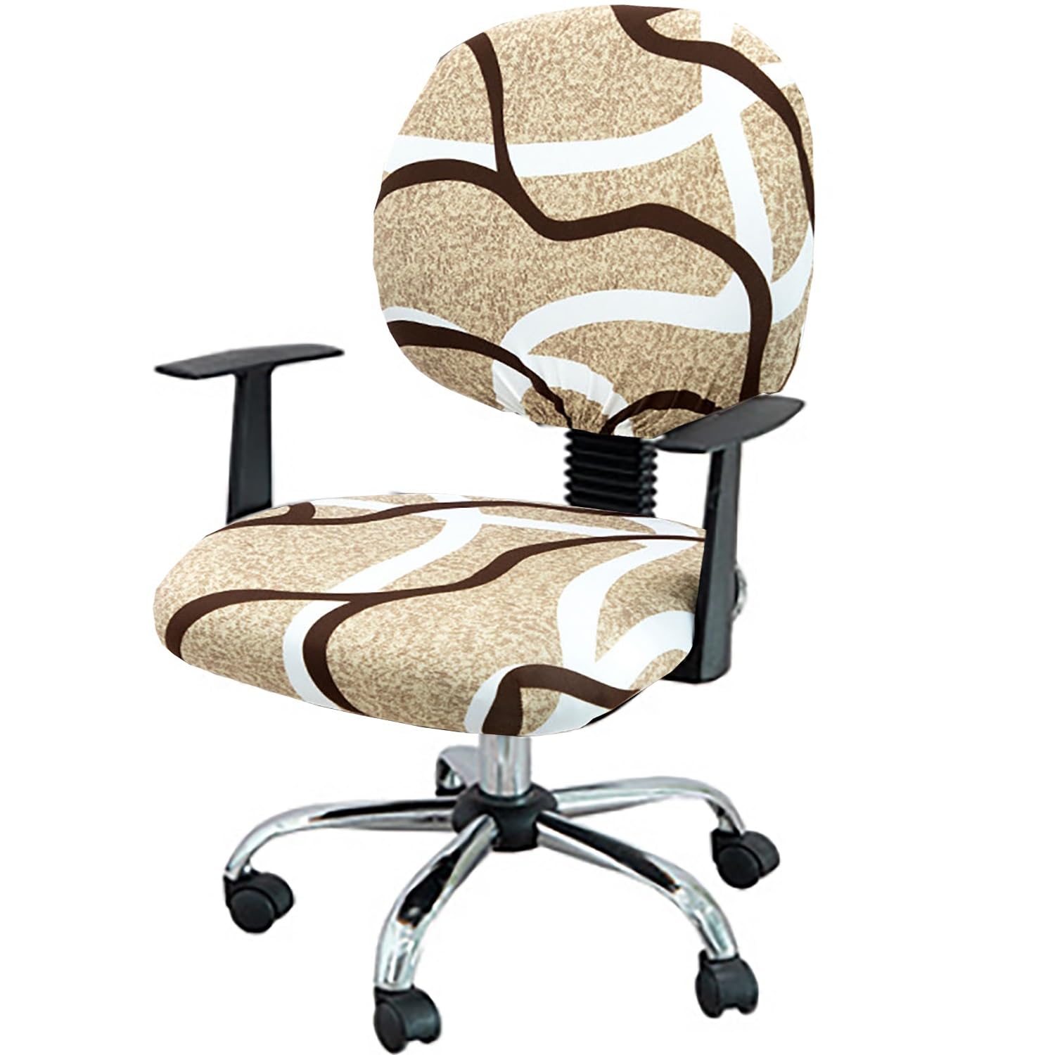 PLCIVSA Office Chair Covers Stretch Split 2 Piece Desk Chair Covers Protective Universal Computer Office Chair Cover Office Backrest Slipcover Removable (Chair Seat Cover + Backrest)(Color19)