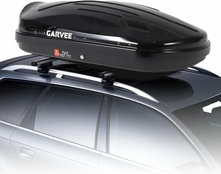 Rooftop Cargo Box Carrier, Hard Shell Roof Luggage Storage Box w/Dual-Side Opening, 10 Cu. ft, 165 LBS Capacity, Secure Keys & Straps, Ideal for Car, SUV, Van, Black