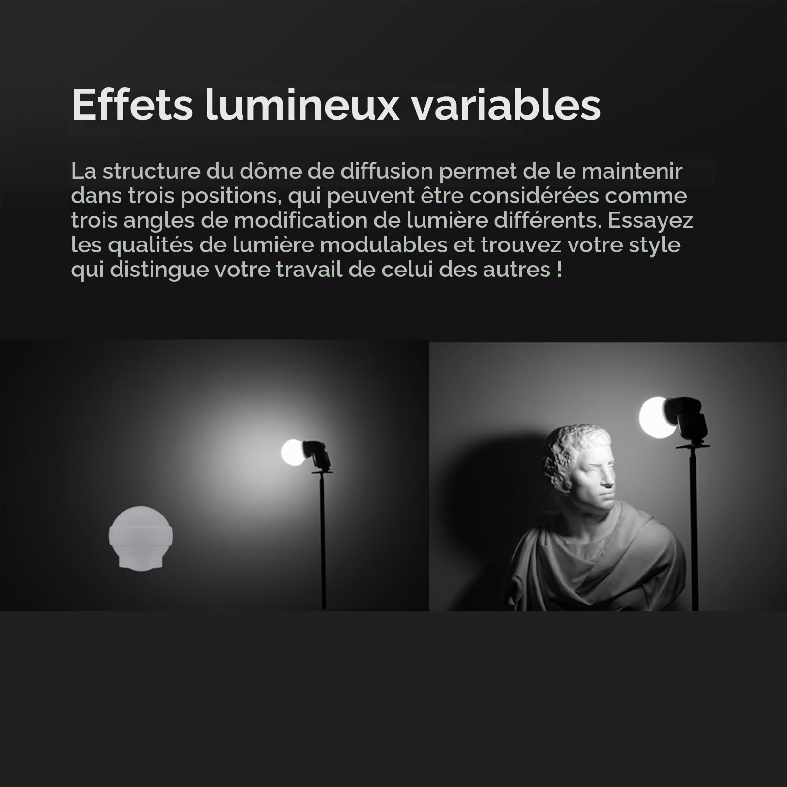 Godox AK-R22 Dôme diffuseur de Photographie en Silicone Pliable pour flashs de la série V1 AD100PRO AD200PRO (avec H200R) Studio Photographie Portrait Diffusion en Direct