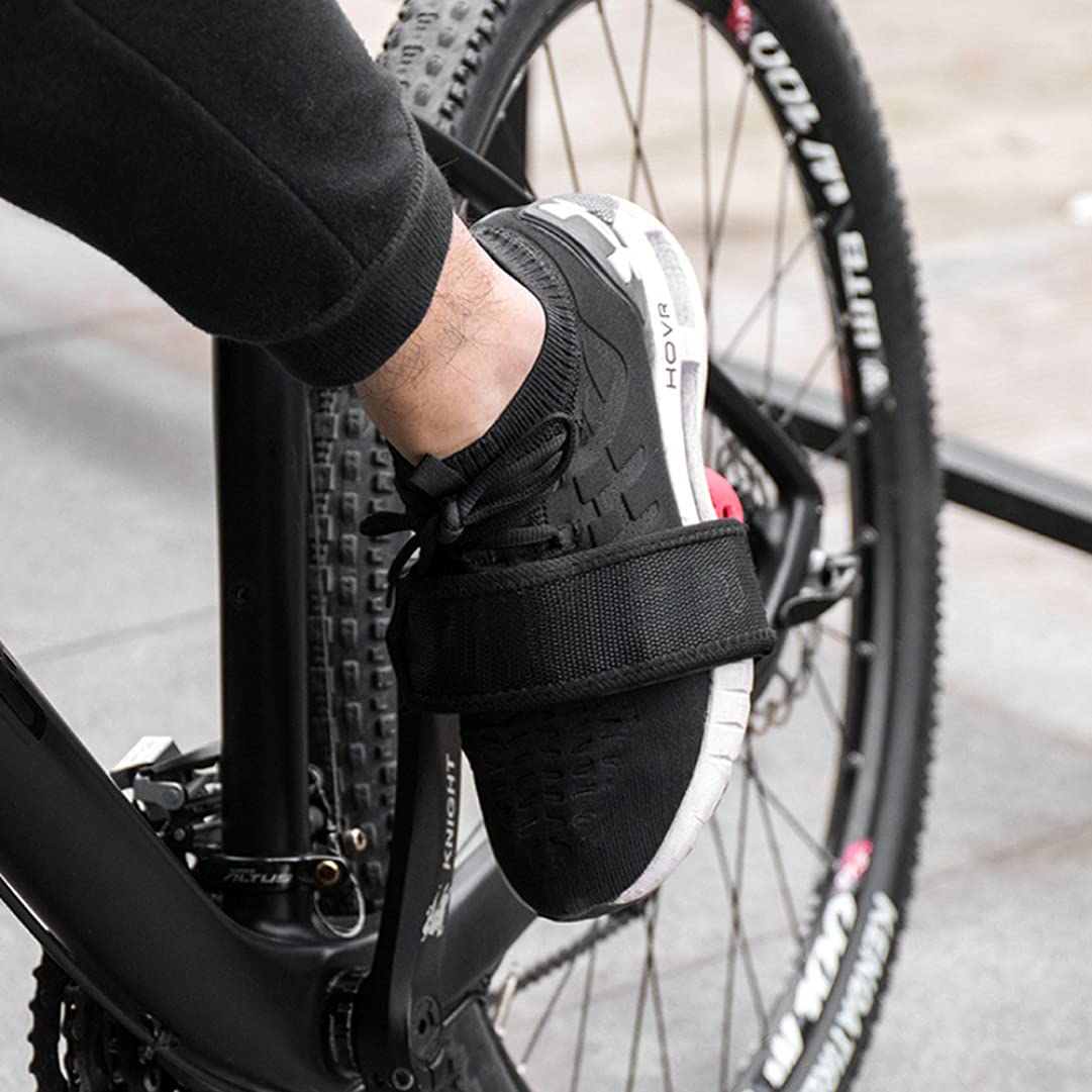 Lot de 2 sangles de pédale de vélo pour enfants avec clips d'orteils pour vélo à pignon fixe, noir Lot de 2 sangles de pédale de vélo pour enfants avec clips d'orteils pour vélo à pignon fixe, noir