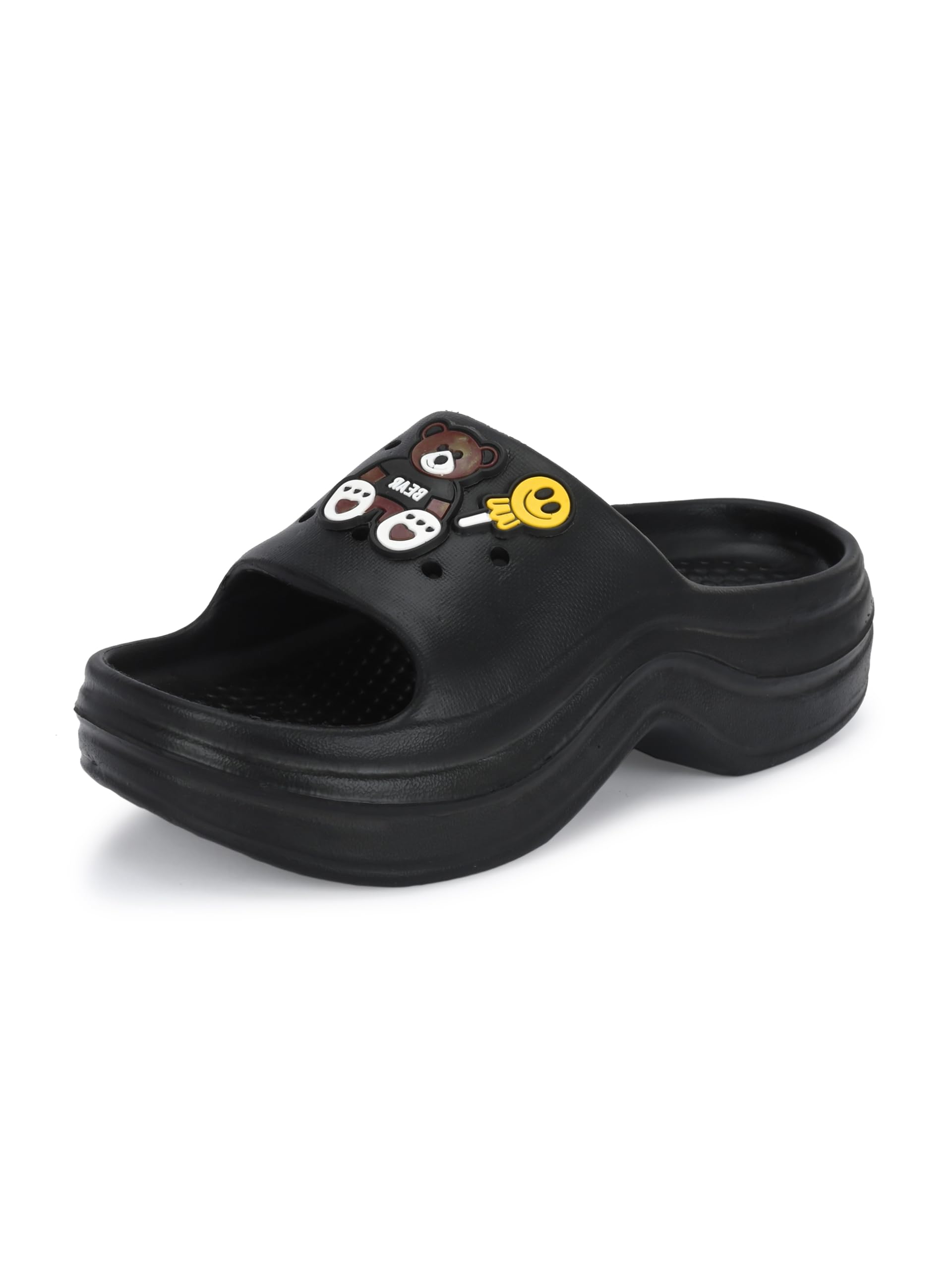 KNOOS Black Rubber Summer Slippers for Womens - 5 UK (B0D182YHLQ) Amazon Price History, Amazon Price Tracker