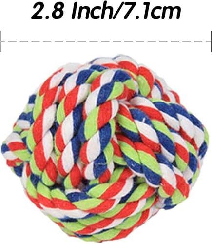 Miniatura 4 de LAMXTX Paquete de 2 bolas de cuerda para perro, juguetes de cuerda de nudo para perros a perros medianos, juguetes de cuerda para perros pequeños,