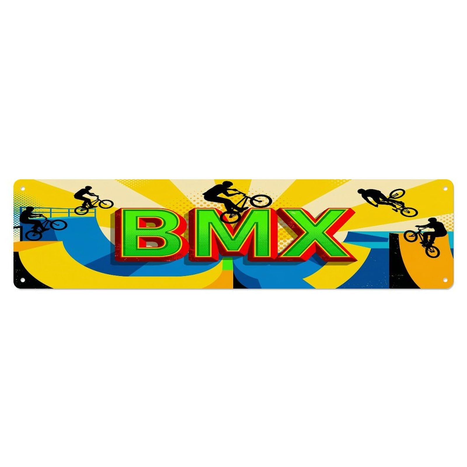Olhnbad 4X16inch(10X40cm) Vintage Bmx Outdoor Activity Sports Metal Tin Sign