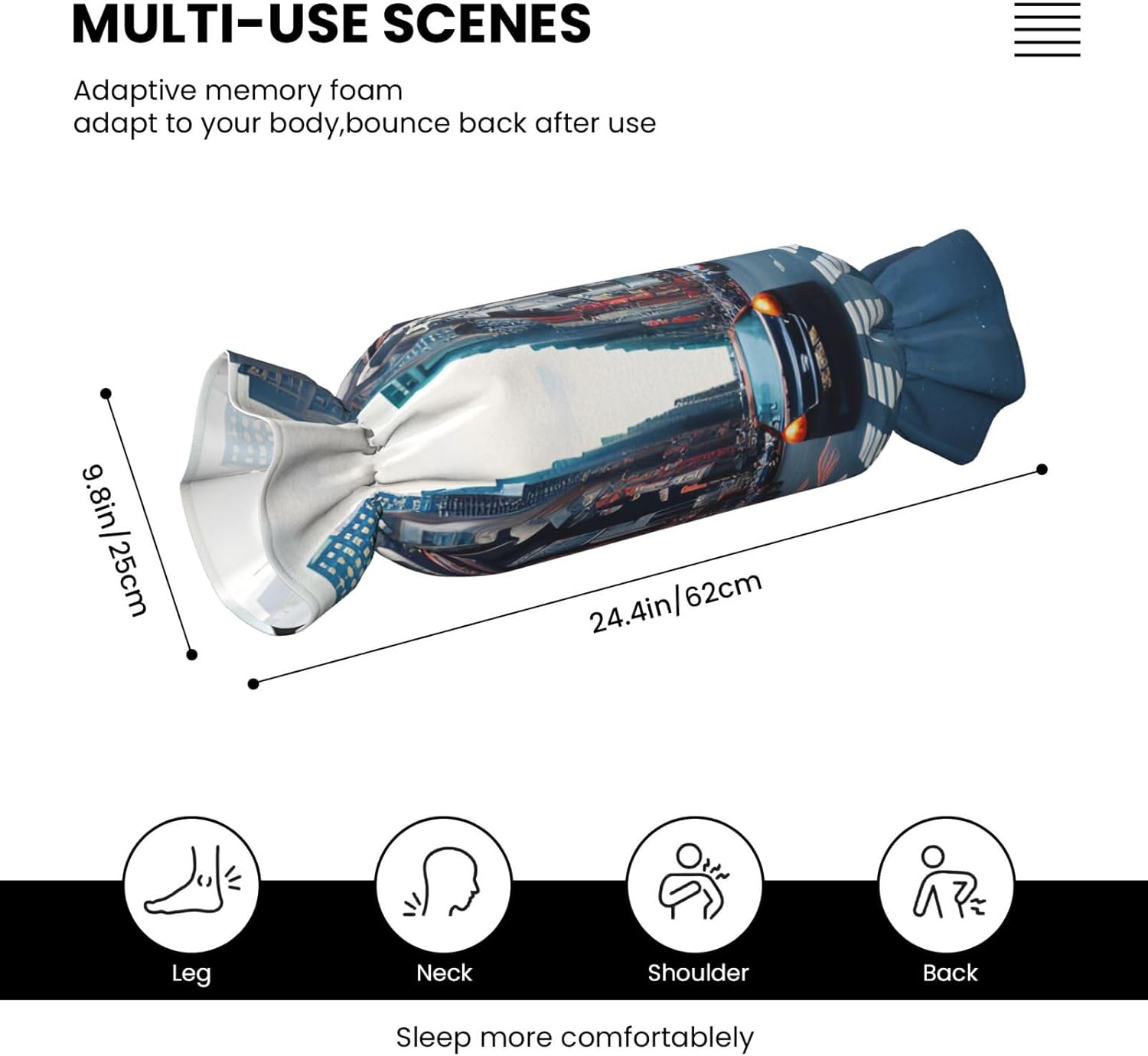 New York City Print Candy Cylindrical Eco-Friendly Pillow Soft Velvet Living Room Bedroom Travel Decor