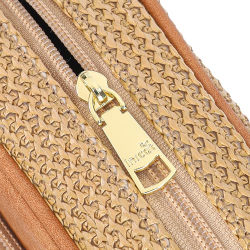 AOCINA Faux Straw Crossbody Bags for Women Summer Purse 2026 RFID Raffia Woven Bag Travel Beach Hawaiian Cruise Essentials (Weaving Khkai) by AOCINA - Used condition - Image 8