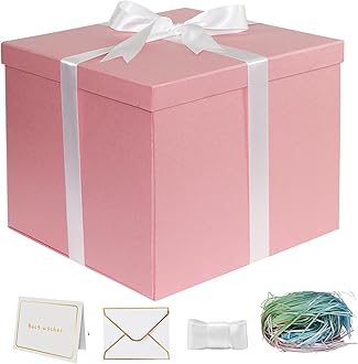 YINUOYOUJIA Large Gift Box 12x12x10 Inches,Pink Gift Boxes for Presents,Birthday Box,for Packaging,Valentine's Day,Mother's Day,Christmas,Anniversaries,Family or Business.