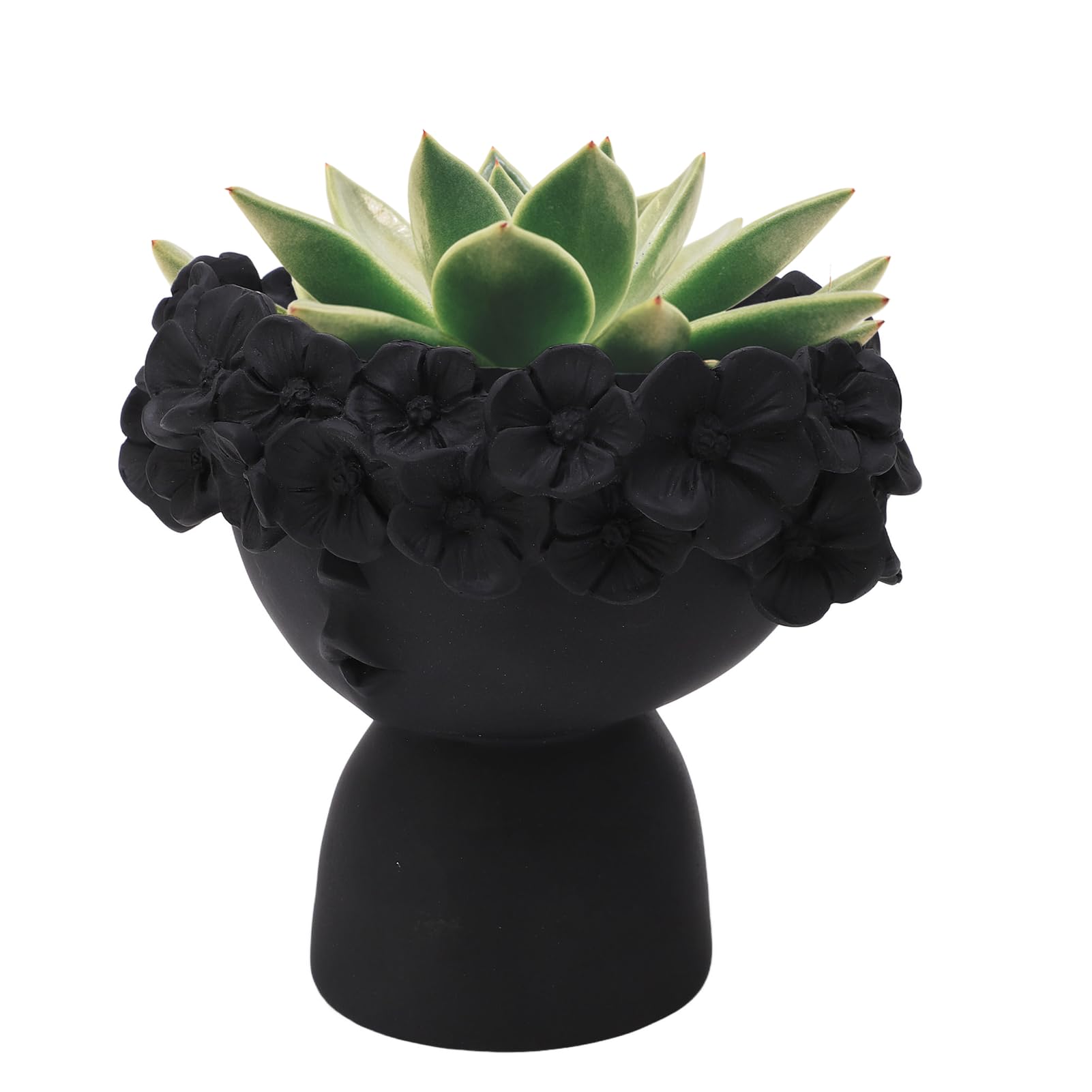 Pot De Fleurs Visage, Décorer Pot De Plante Succulente En Résine Mignon Pour Plantes D'Intérieur Extérieur Avec Trou De Drainage