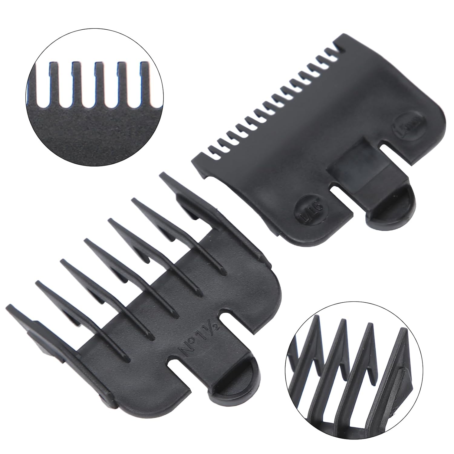 Clipper Guards Set Professional Hair Clipper Combs Replacement Hair Guards Combs Hair Trimmer Supply Set Hair Clippers Accessories for Most Size ClippersTrimmers (Black)