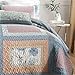 ADGAI Acolchado Patchwork Colcha King Size 3 Pedazos de algodón Hechos a...