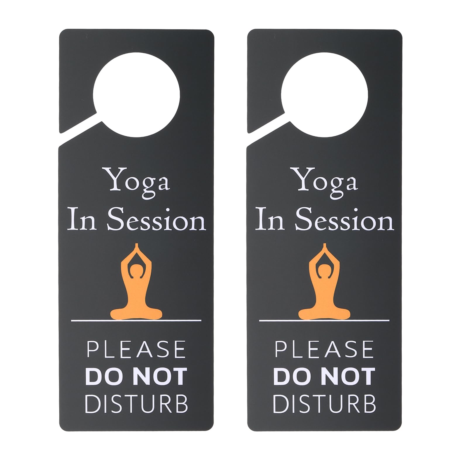 PATIKIL Do Not Disturb Door Hanger Sign, 2 Pcs PVC Double Sided Yoga in Session Door Sign Decor for Office Meeting, Session