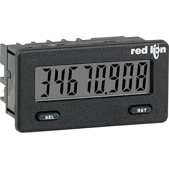 Red Lion CUB5 Electronic Dual Counter and Rate Indicator with Backlight, 8 Digit LCD Display, 20 KHz
