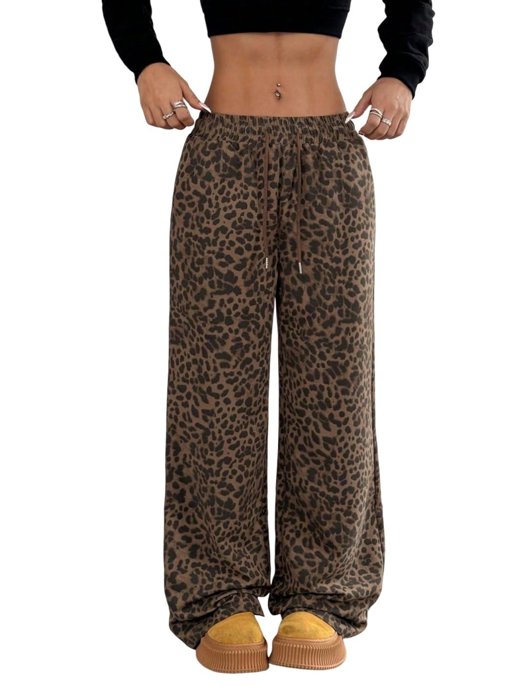 Pantalon de survêtement léopard ample idéal pour le cocooning à la maison - 5