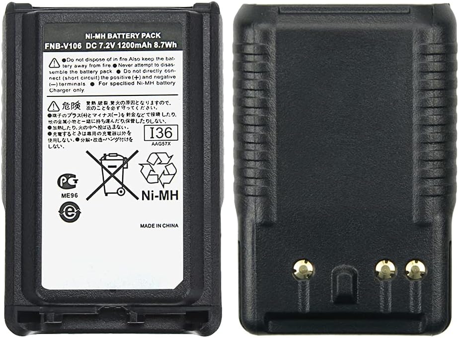 2 Pack FNB-V106 Replacement Ni-Mh Rechargeable Battery Pack Compatible for Yaesu Vertex Standard VX-230 VX-231 VX-231L VX228 Radios