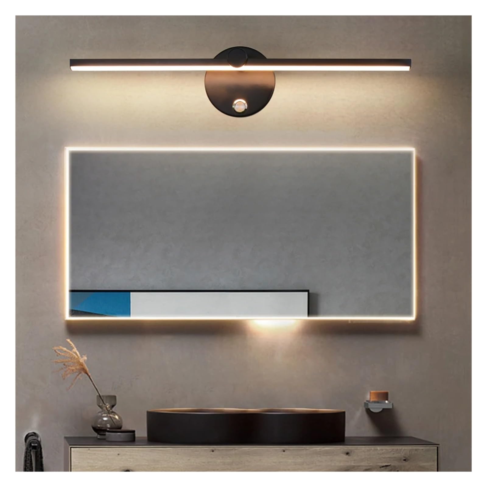 Nordic kinkiety wewnętrzne LED, 8W białe/czarne do domu sypialnia lampki nocne lustro przedni regulowany kinkiet ścienny,Długotrwałe użytkowanie | 4000K,WA322S-White Switch