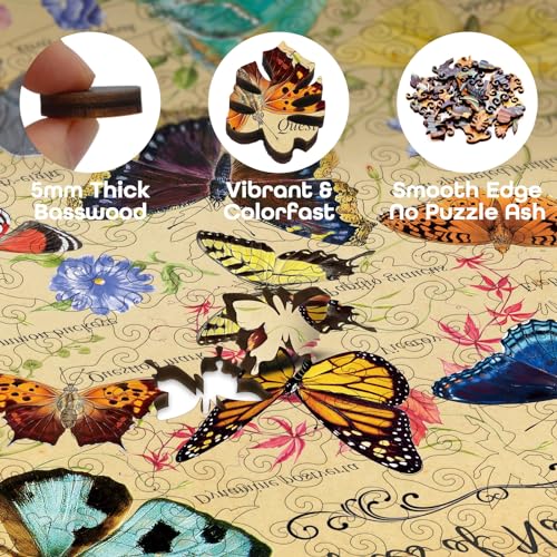 Bboldin Vintage Butterfly Wooden Puzzle For Adults 340 Piece thumb #2