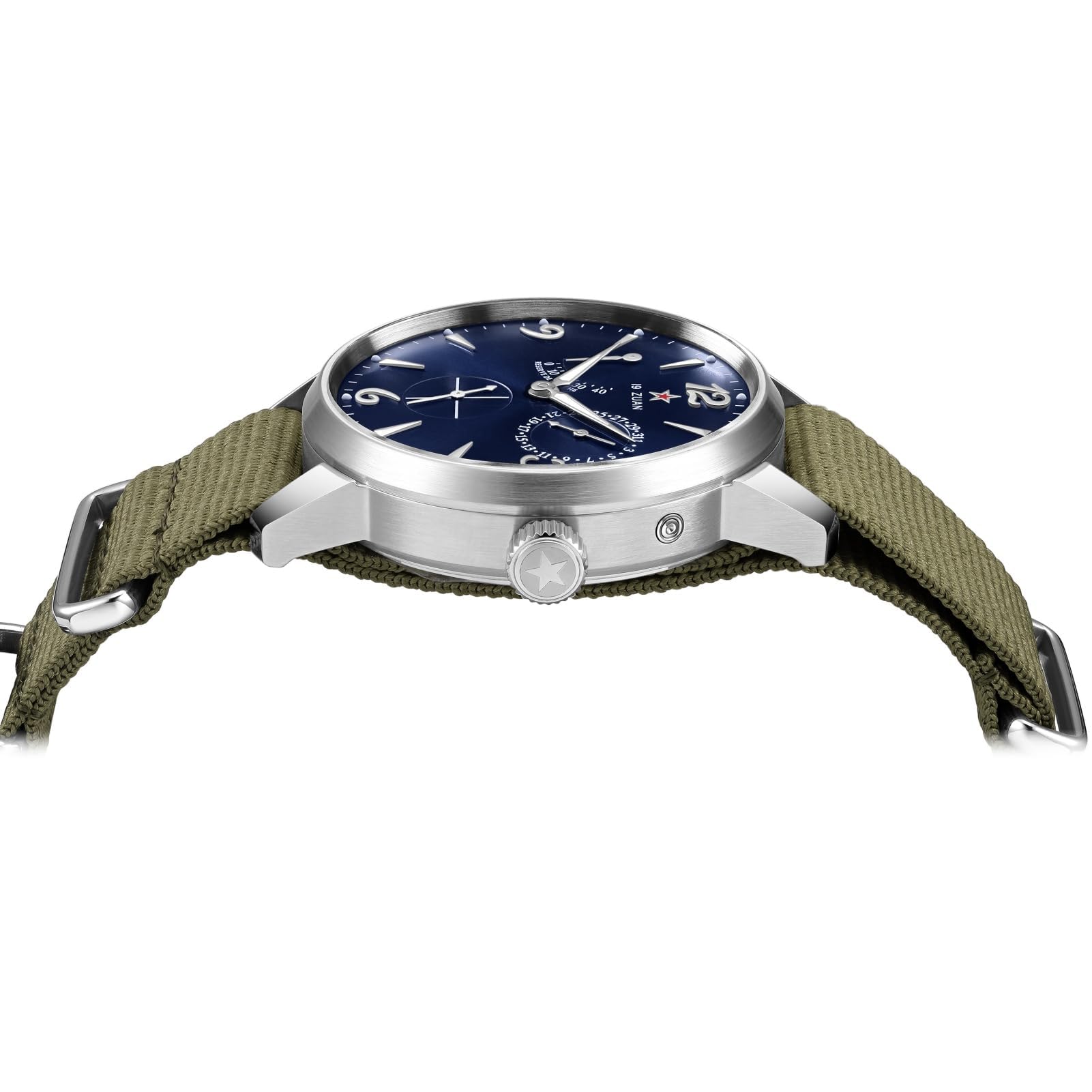 SEAKOSS Automatische mechanische Uhr für Herren, 40 mm, Vintage-Pilotenuhr mit original Möwe ST1780-Uhrwerk, Saphirglas, 5 ATM wasserdicht, Retro-Kleid-Armbanduhr, Tiefes Blau, Retro