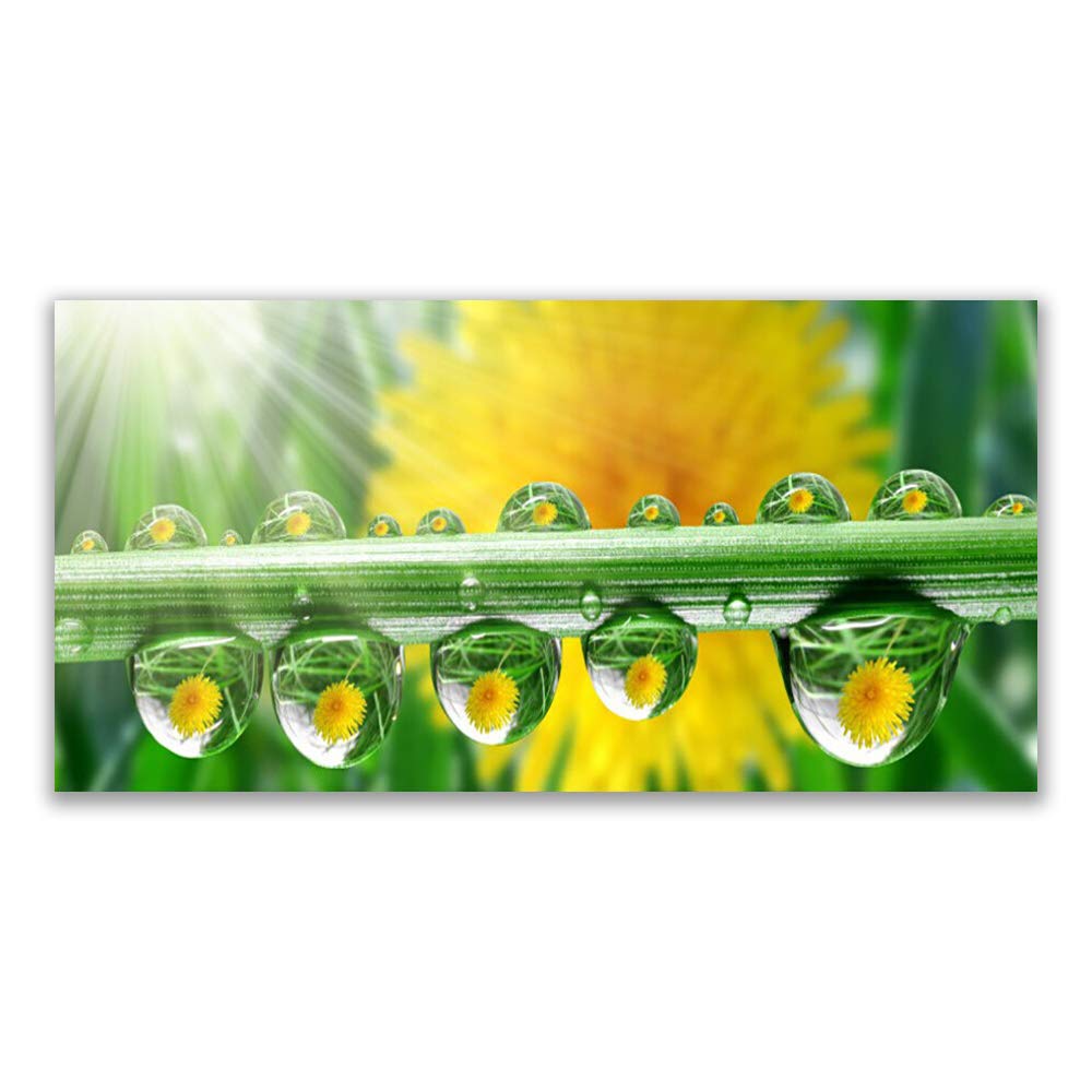 Tableau mural moderne Tulup 140x70cm en verre acrylique imprimé floral
