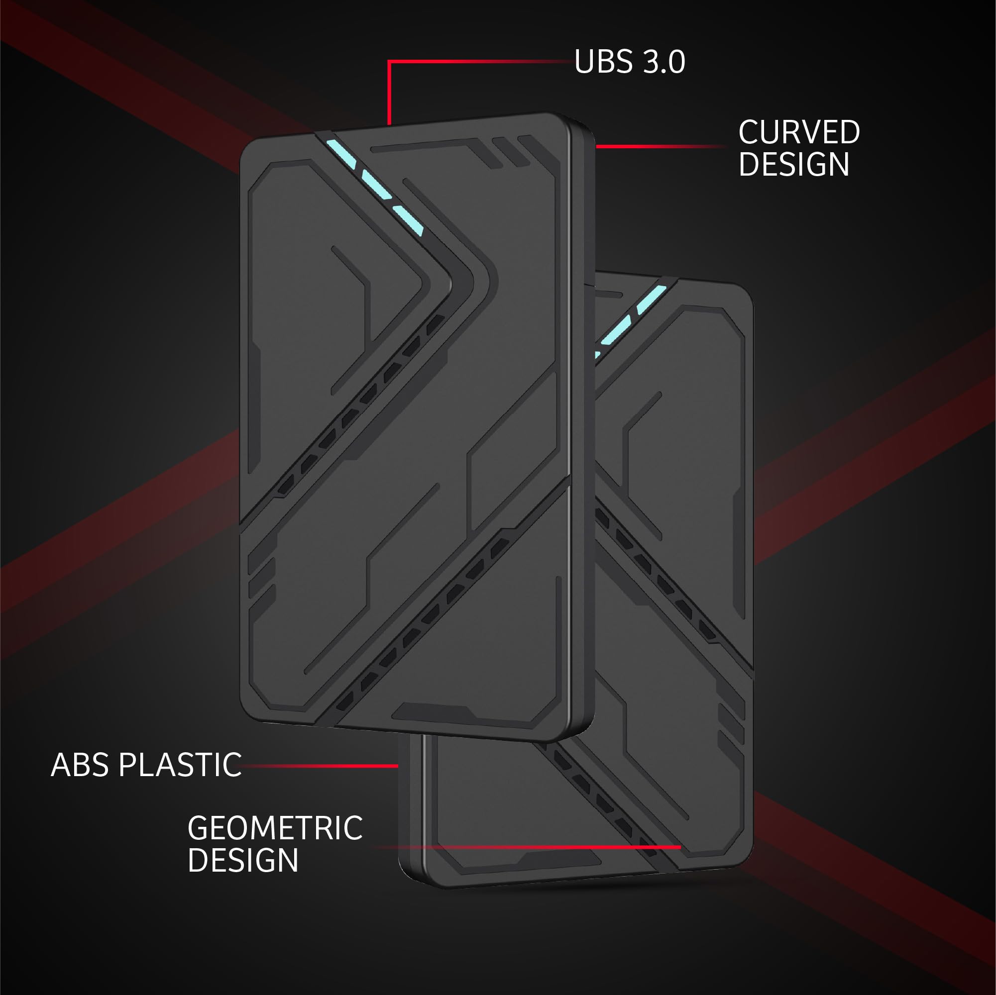 Disco duro externo USB 3.0 de 1 TB, disco duro externo PS5, disco duro externo de 2.5 pulgadas, almacenamiento de transferencia de datos de alta velocidad y disco duro de respaldo para laptop, consola