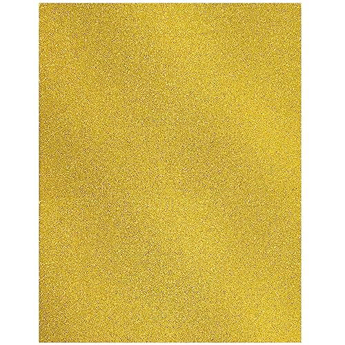 Heavyweight Gold Glitter Cardstock Paper, 50 Sheets