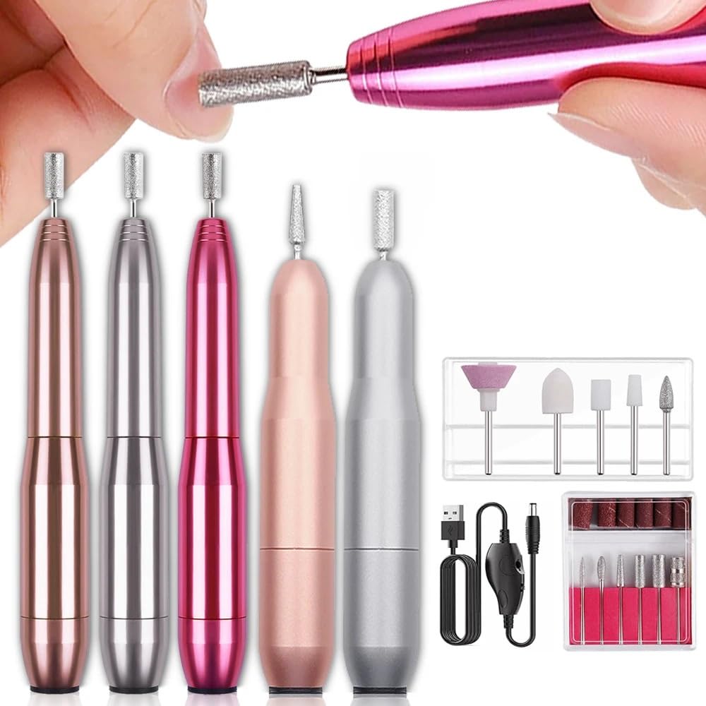Lima de uñas eléctrica, taladro de uñas eléctrico, máquina pulidora de uñas eléctrica, juego de máquina de manicura de 20000 RPM, fresadora de brocas para lima de uñas profesional para herramient