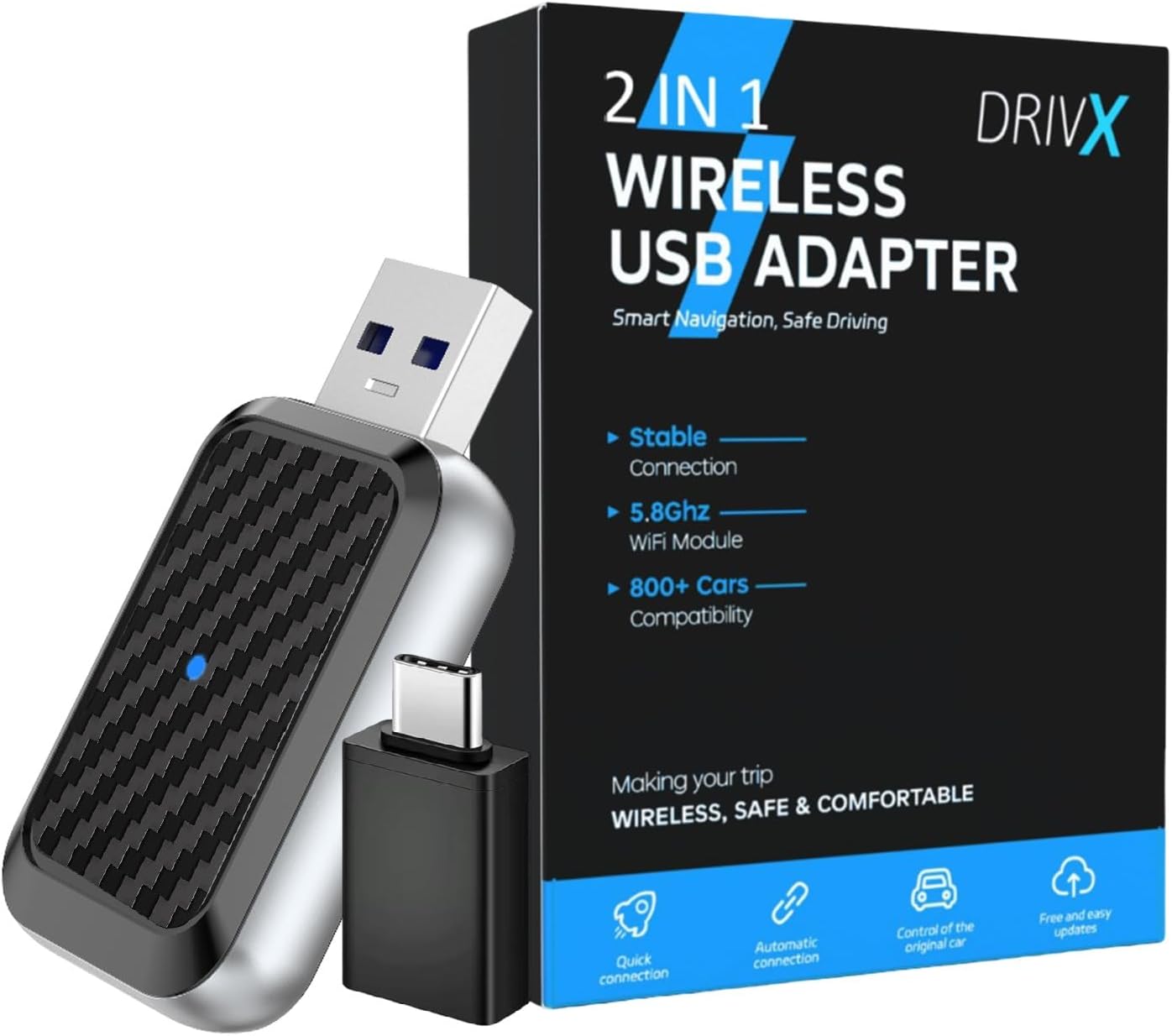 Wireless CarPlay Adapter for iPhone and Android