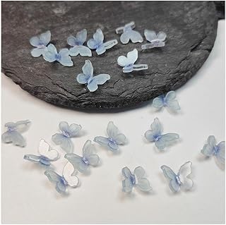 Yurosiay 10 piezas 3D mariposa Nail Art Colorido mariposa resina Charms Mini Gradiente Mariposa Charms uñas Mariposa Charms Nail Charms DIY Manicura Fabricación Verde
