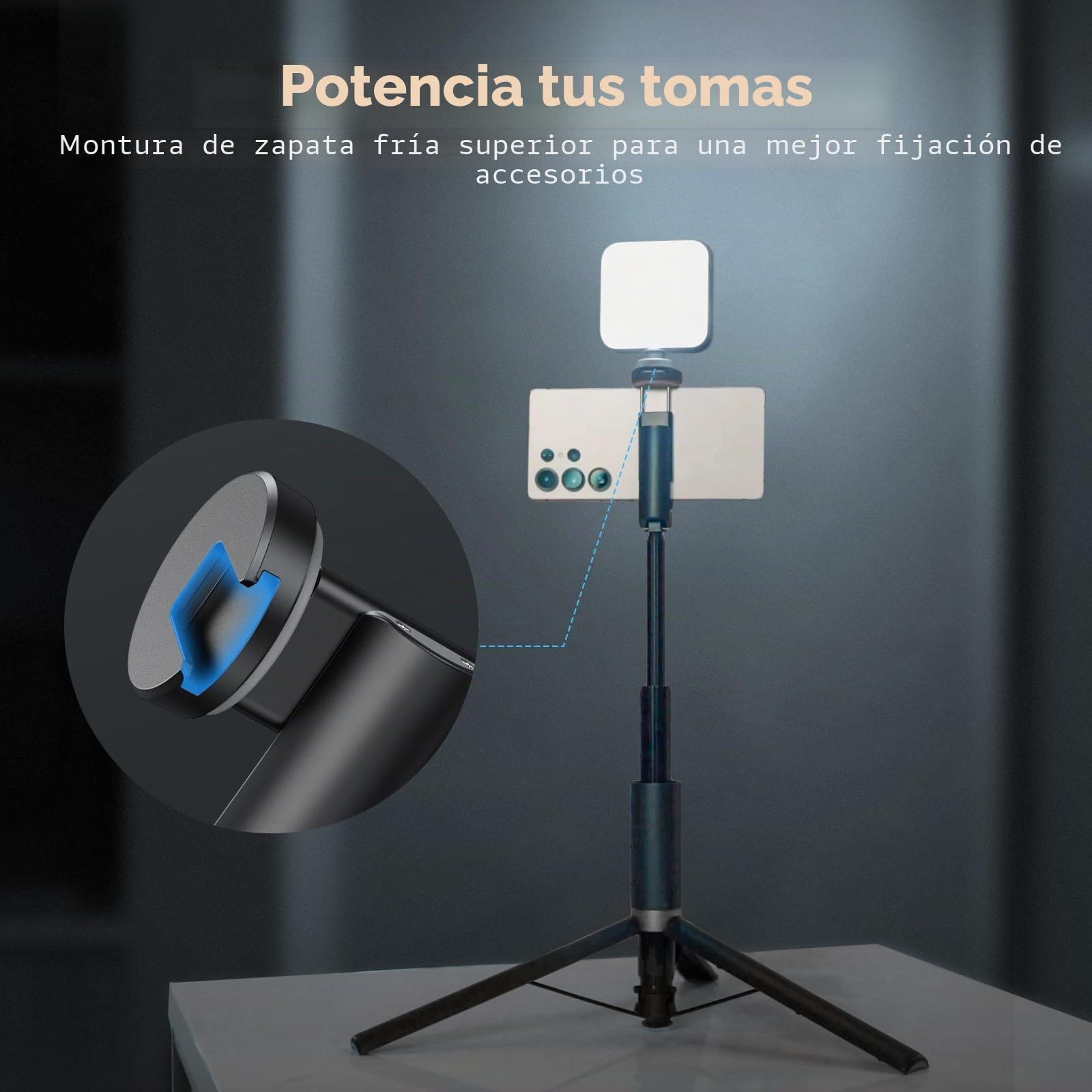 SmallRig Boom Selfie Stick ST30, 12.2-58 pulgadas de altura ajustable, soporte para teléfono con trípode, color negro