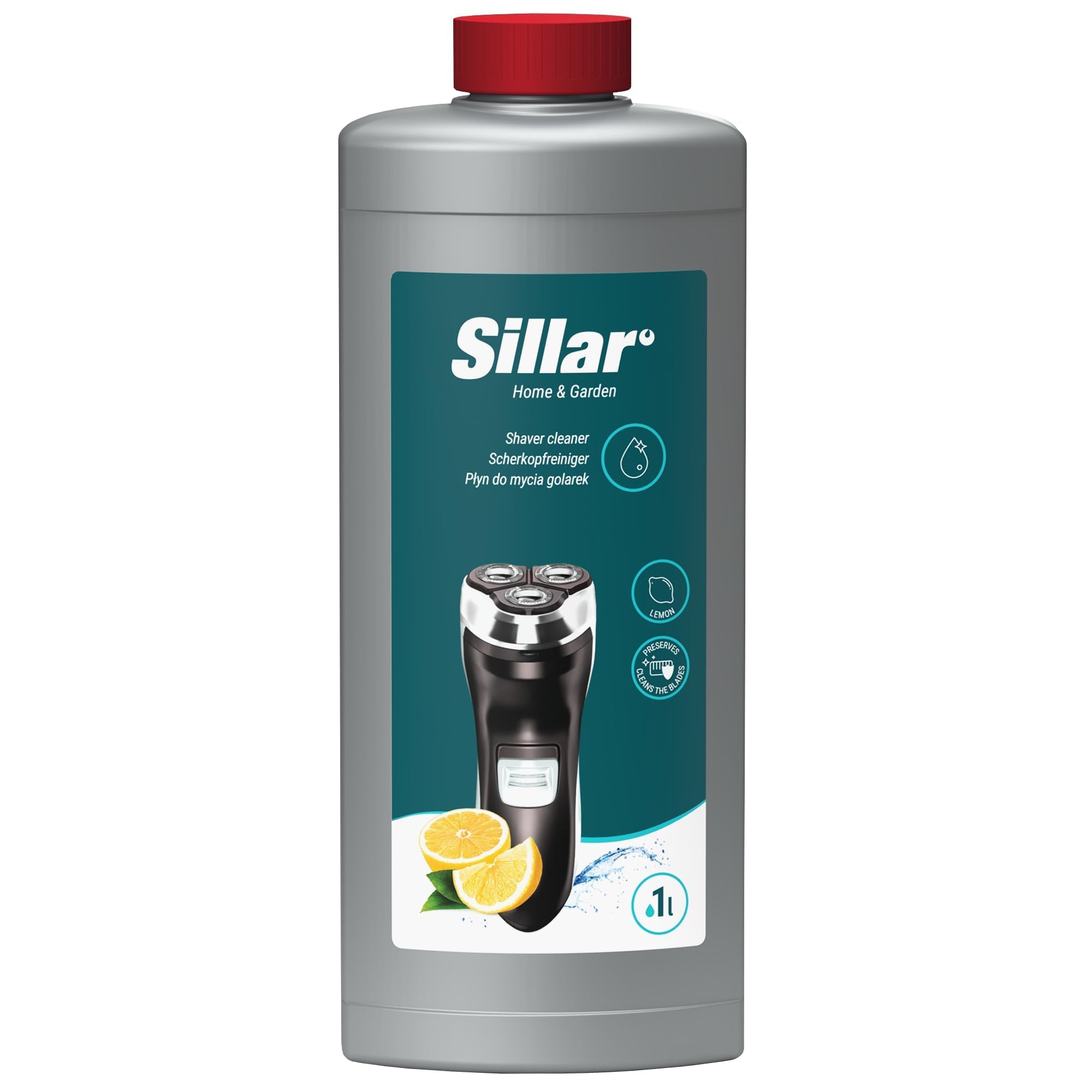 Sillar Líquido Limpiador Recargable para Cabezales de Afeitado 1 L - Limones - Compatible con Braun CCR Series 3, 5, 7, 9, Clean&Renew - Higiene y Eficacia - Pack de 2