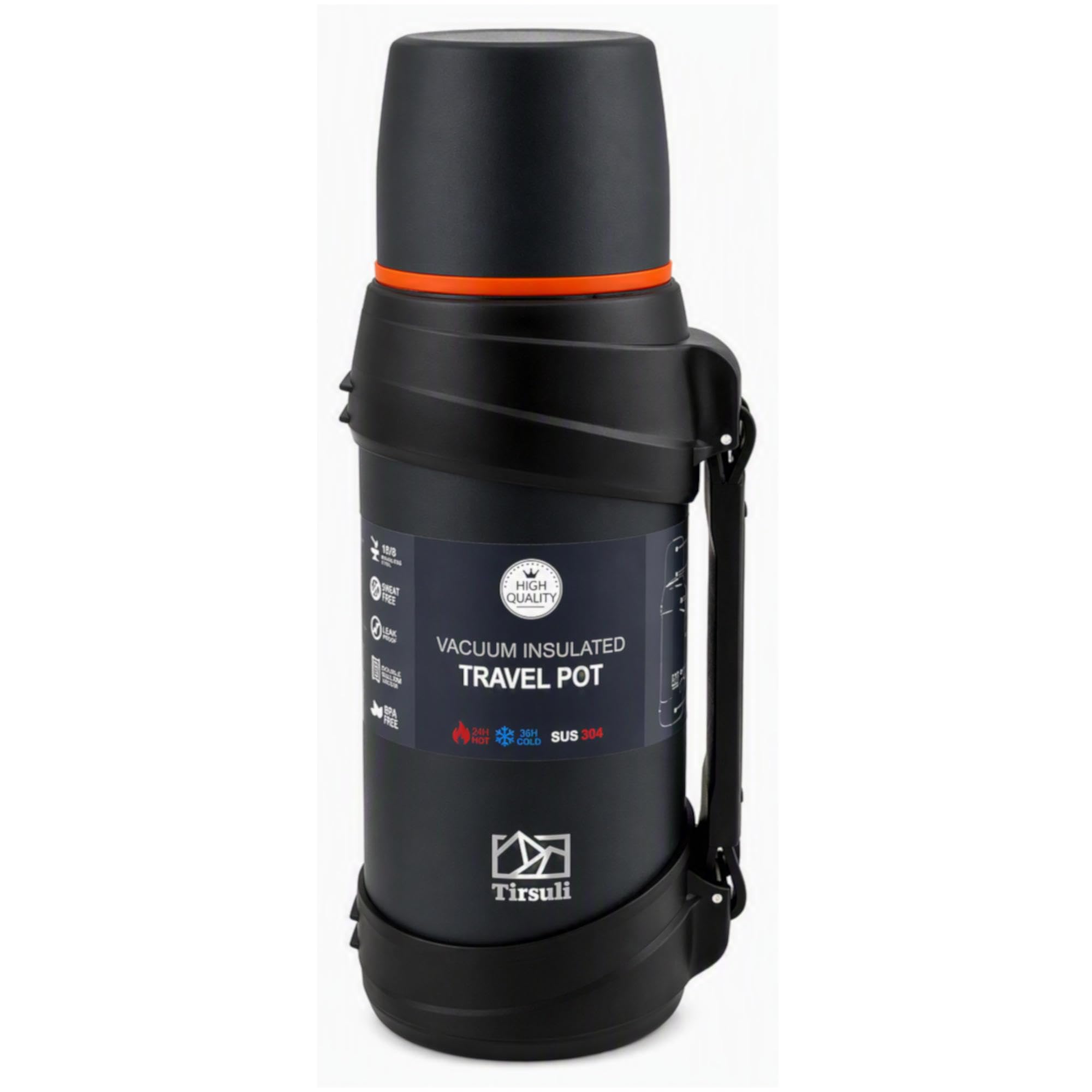 Thermos da viaggio da 2 litri, doppia parete in acciaio inox, per campeggio o escursionismo, Caldo o freddo per più di 24 ore, adatto per acqua, caffè, latte, tè o mate (Blu)