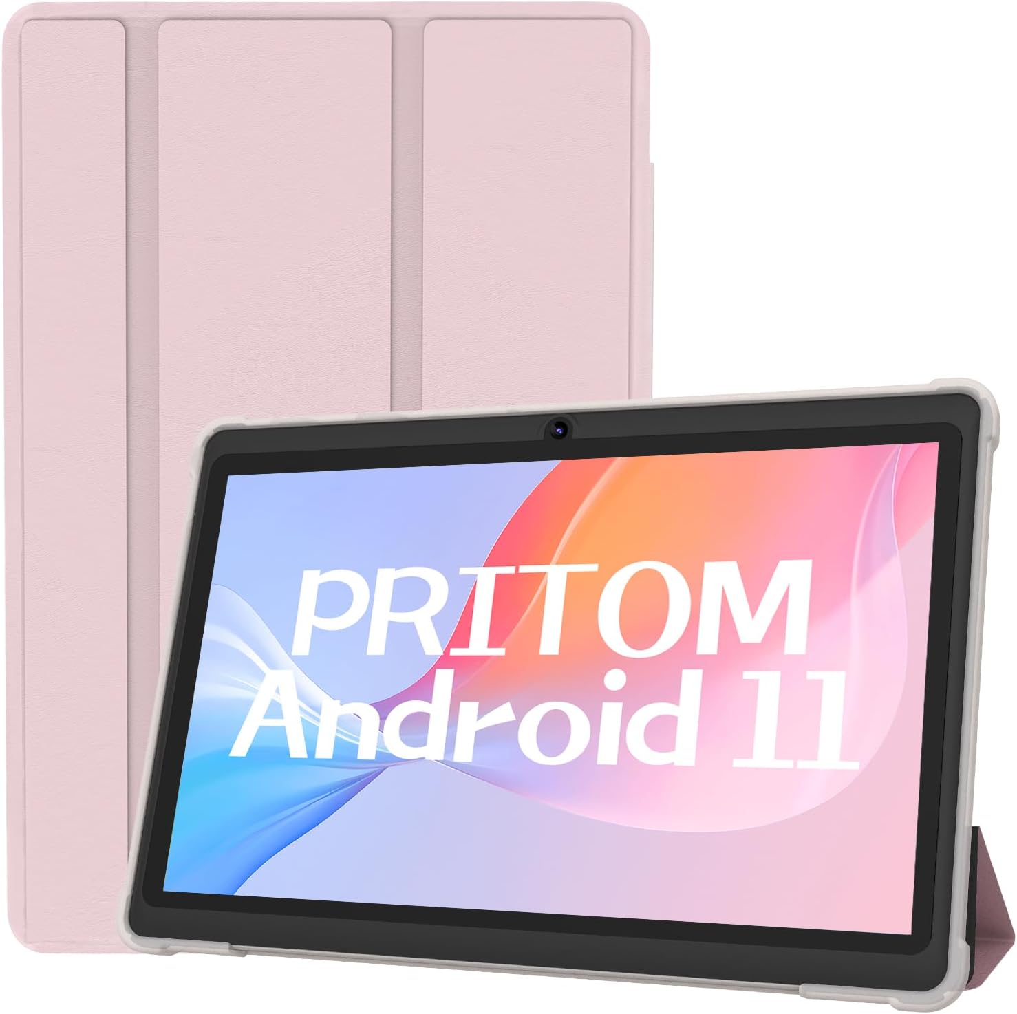 PRITOM 7 inch Tablets Android 13, 4GB(2+2 Expand), 32 GB, (Expandable 128GB) Tablet PC with Quad Core Processor, 3500 Mah, HD IPS Display, Dual Camera, WiFi, Bluetooth, Tablet with Pink Case