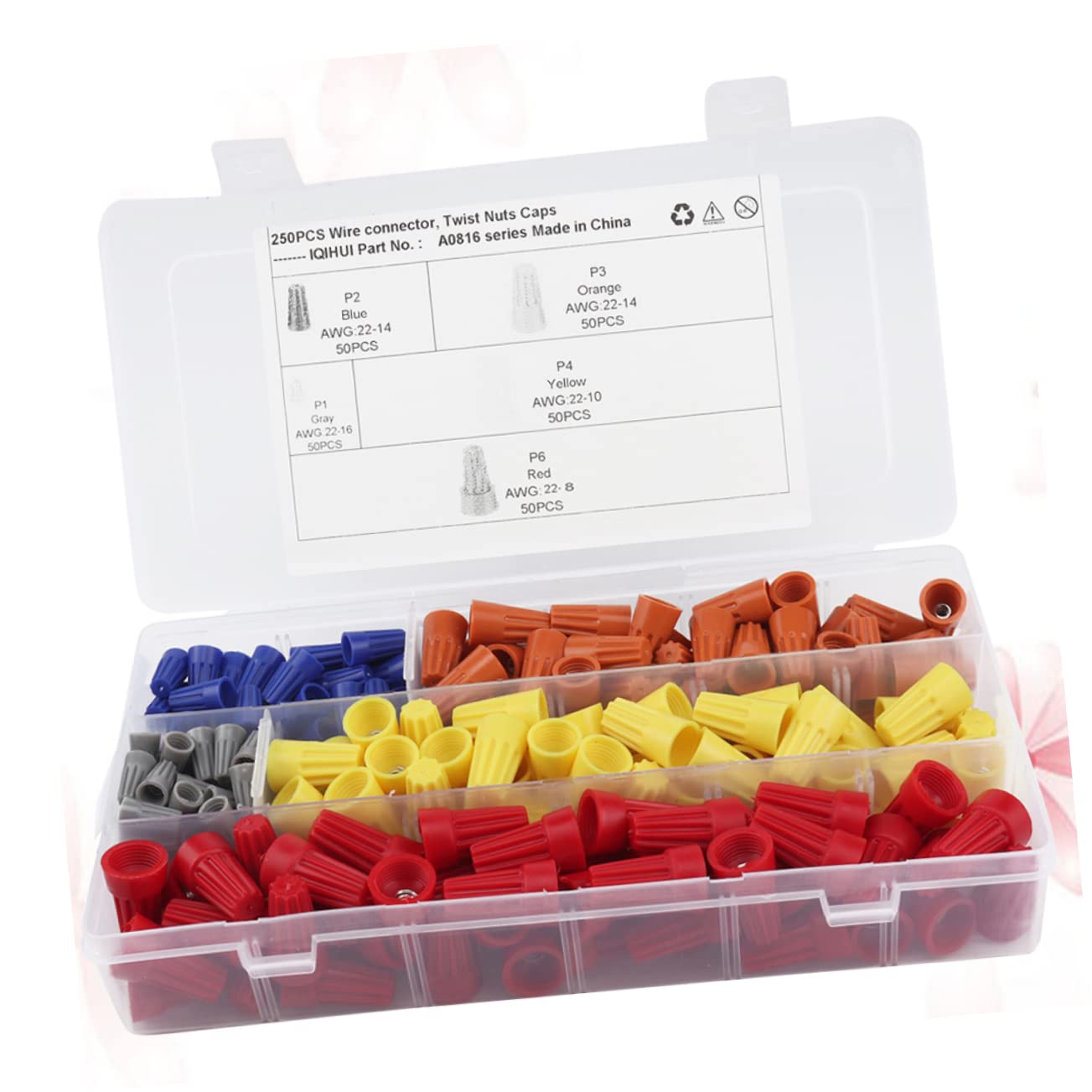 Conector de cable eléctrico con tornillo resistente para empalmes estables de varios cables 8