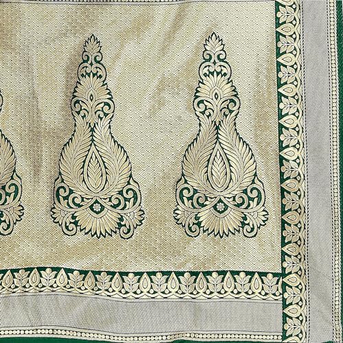 Buy Yashika Women's Trendy Banarasi Kanjivaram Green Color Art Silk - Image 7
