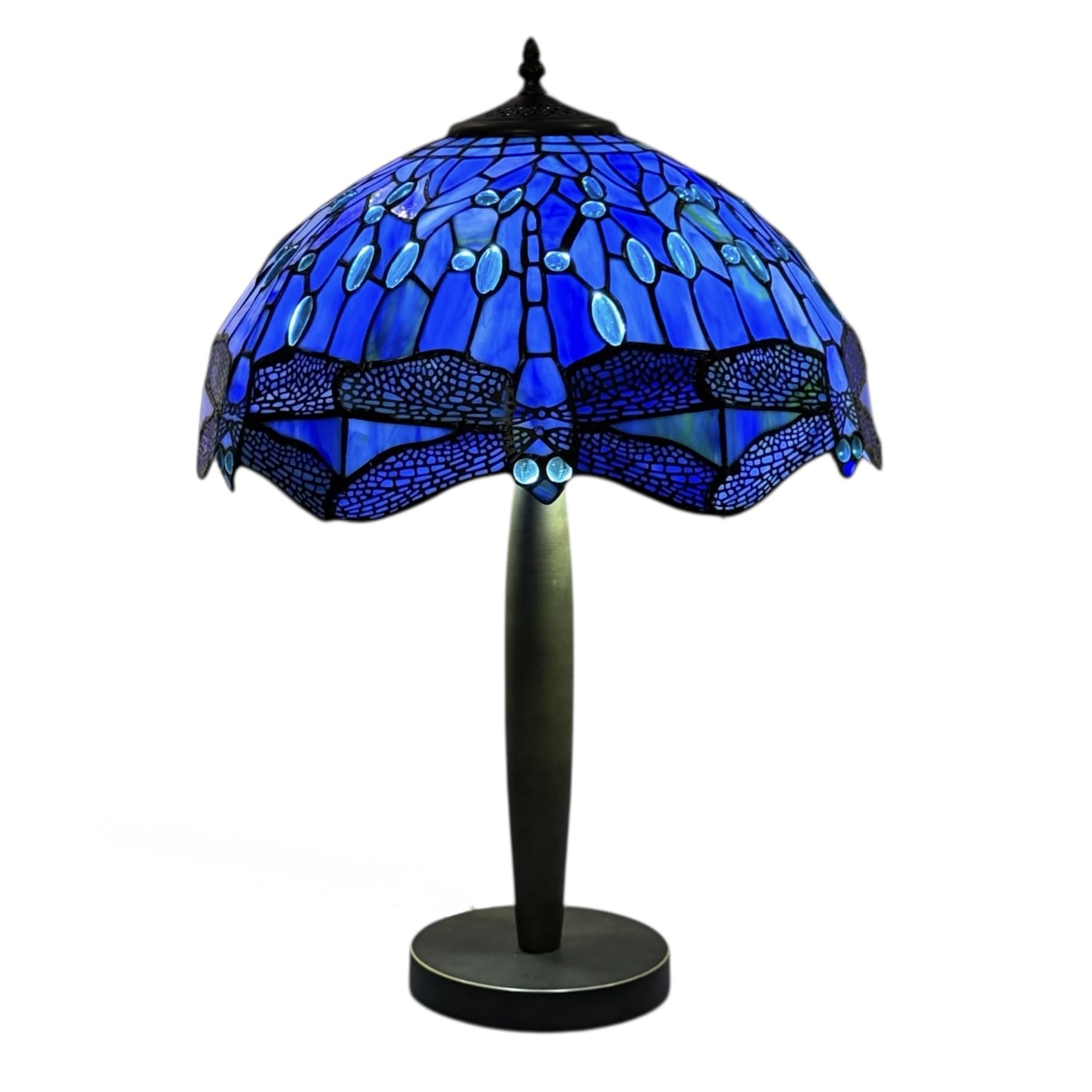 Auroh Tiffany Table Lamp 16 inch Handcrafted Stained Glass Lamp Shades Stunning Quality Antique Designs Lamps for Living Room Bedroom Bedside (1607)