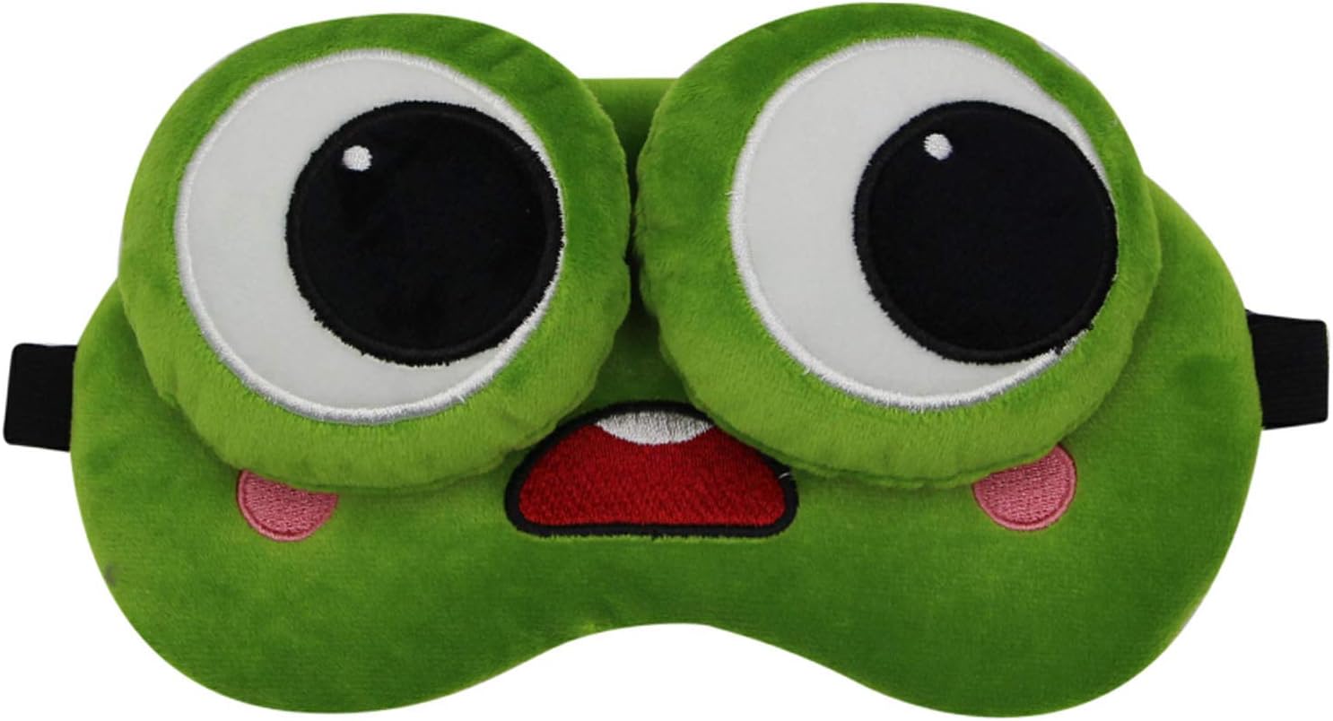 RARITYUS Funny Frog Sleep Mask Soft Plush Adjustable Blindfold Eye Mask Cover with Reusable for Men Women Kids